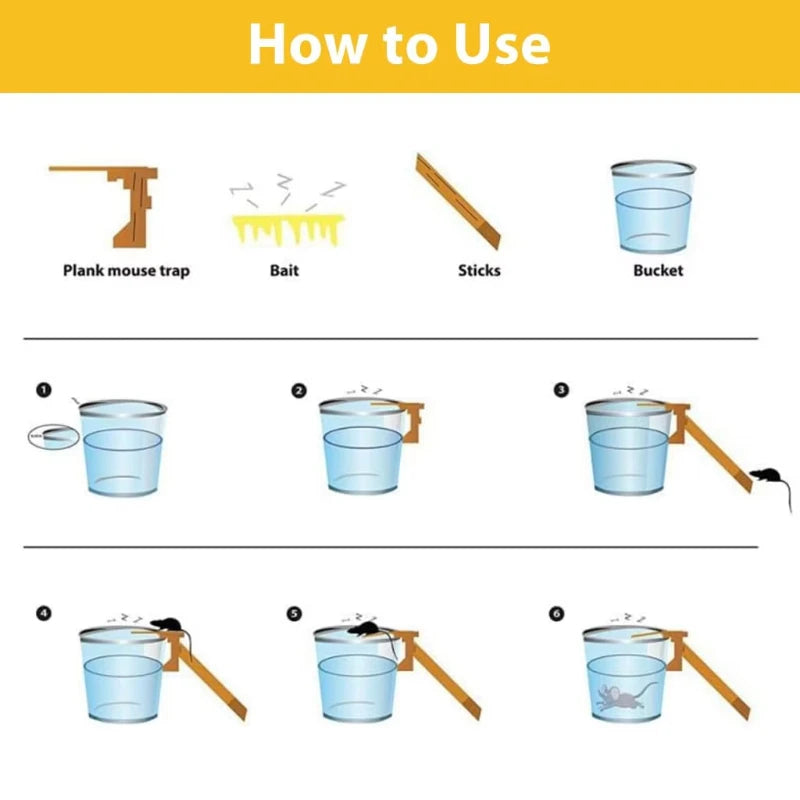 Humane Reusable Mouse Trap - Walk the Plank Design for Effective Rodent Control