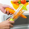 Apple and Vegetable Peeler with Storage Tube - Stainless Steel Kitchen Tool