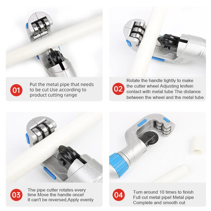 Durable Steel Pipe Cutter for Precision Cutting of PVC and Metal Pipes