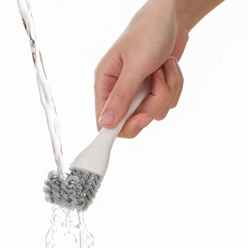 V-Shaped Stainless Steel Barbecue Grill Brush with Scraper for Outdoor Cooking