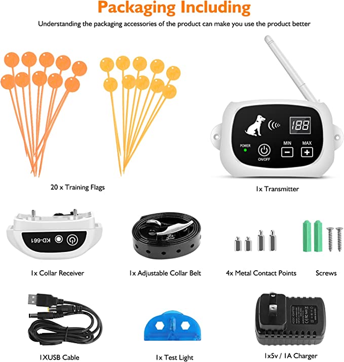 Wireless Dog Fence System with Adjustable Collar for Safe Outdoor Use