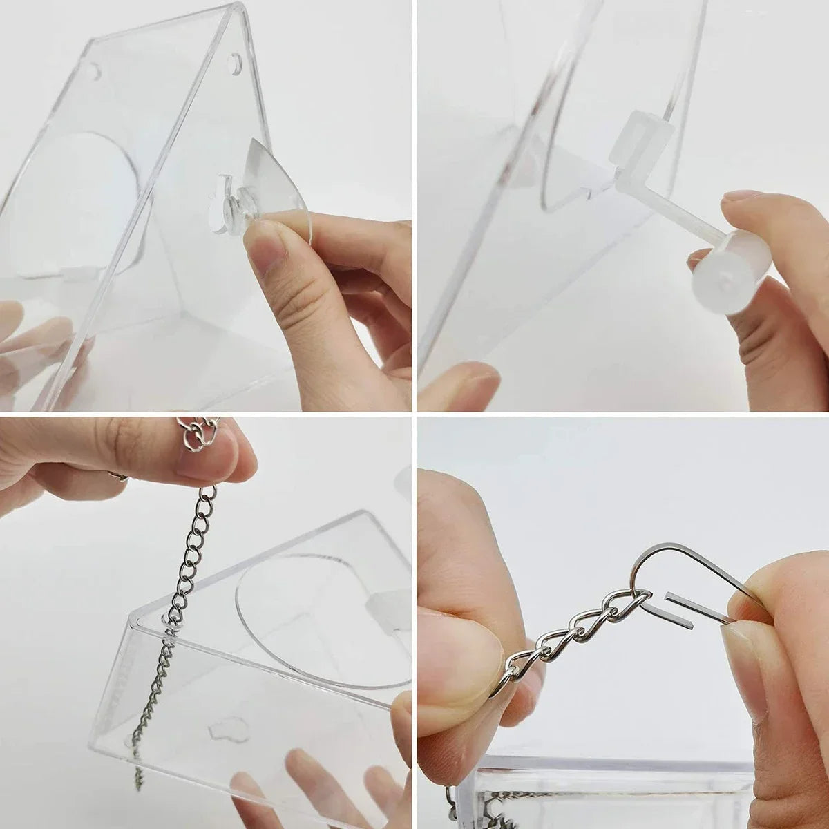 Clear Acrylic Outdoor Hanging Bird Feeder for Garden Use