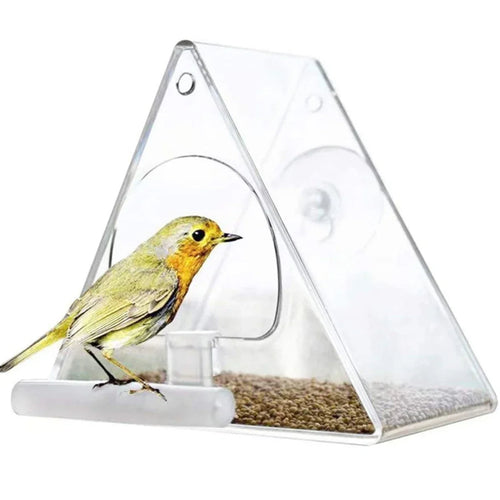 Clear Acrylic Outdoor Hanging Bird Feeder for Garden Use