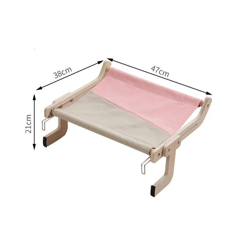 Wooden Cat Hammock Bed - Stylish Elevated Design for Indoor Cats