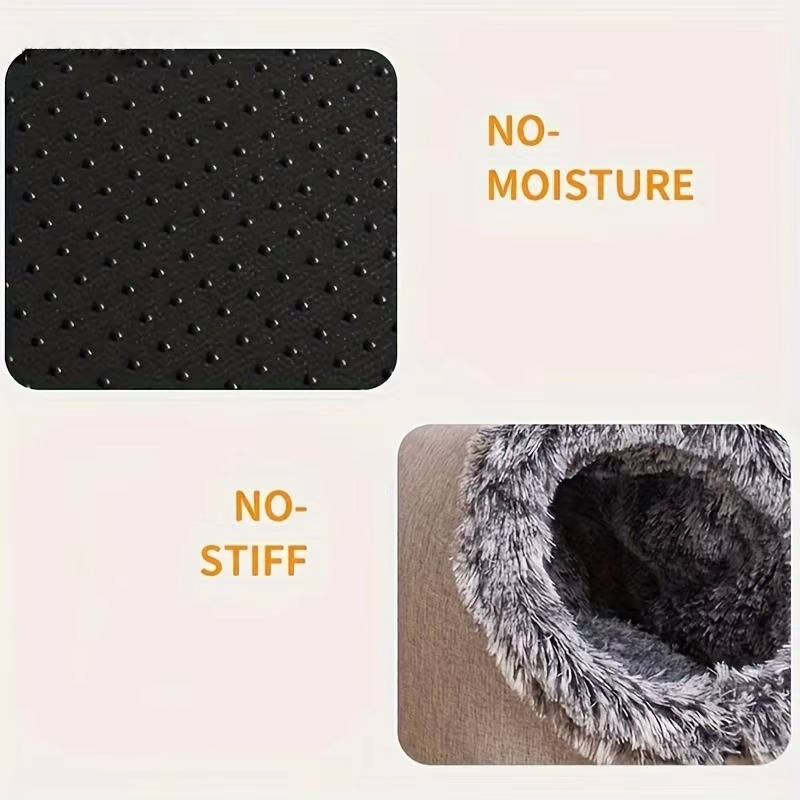 Cozy Fleece Winter Cat Bed - Soft Plush Design for Indoor Cats