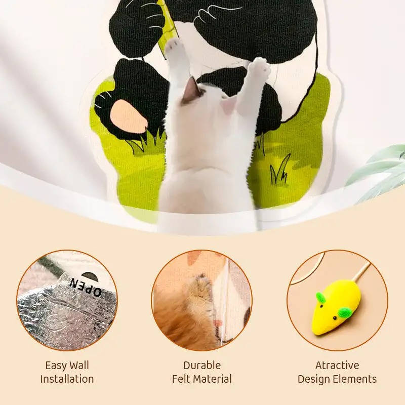 Wall-Mounted Cat Scratching Post - Durable Sisal Rope - Space-Saving Design