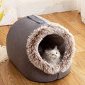 Cozy Fleece Winter Cat Bed - Soft Plush Design for Indoor Cats