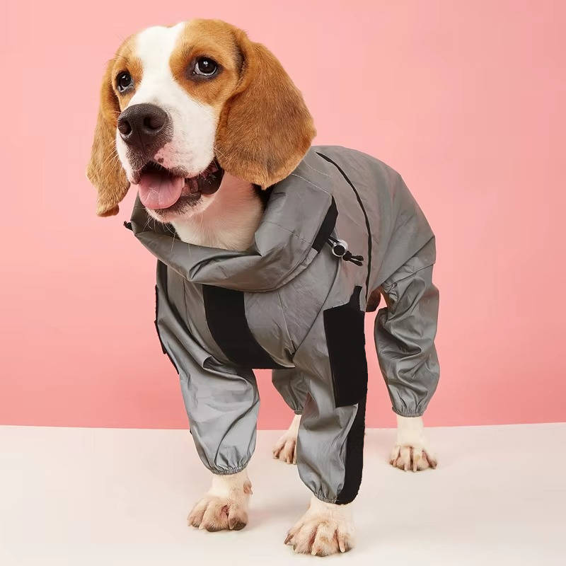 Waterproof Dog Raincoat with Adjustable Hood for Outdoor Use