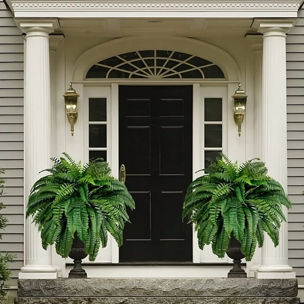 Lifelike UV Resistant Artificial Boston Fern Plant for Home Decor