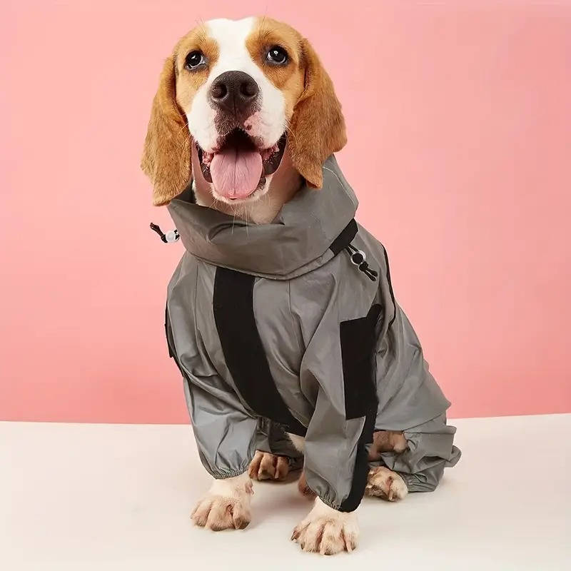 Waterproof Dog Raincoat with Adjustable Hood for Outdoor Use