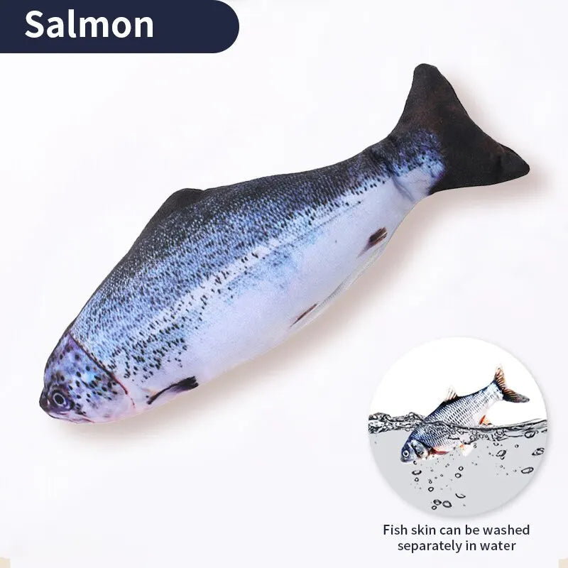 Interactive USB Charging Cat Toy - Plush Fish Design for Playtime Fun